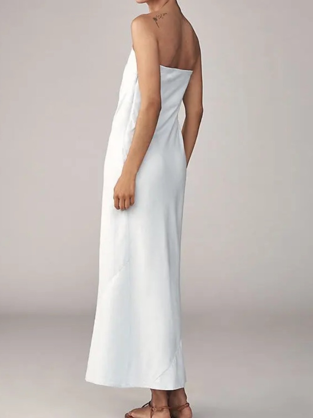 Anthropologie Strapless White Maxi Dress - Minimalist Summer Slip SZ Medium